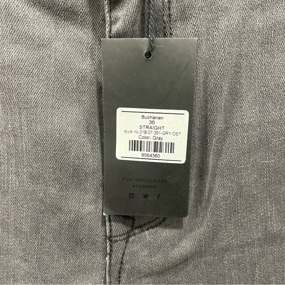 Five Four Men’s Buchanan Straight Jeans in Gray 36 - Picture 4 of 11